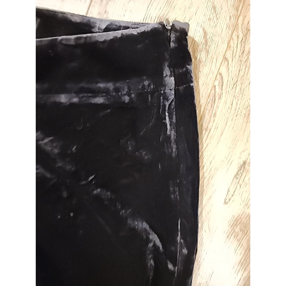 Talbots velvet pants black stretch Side Zip Wide Leg Size 14 - Picture 3 of 10